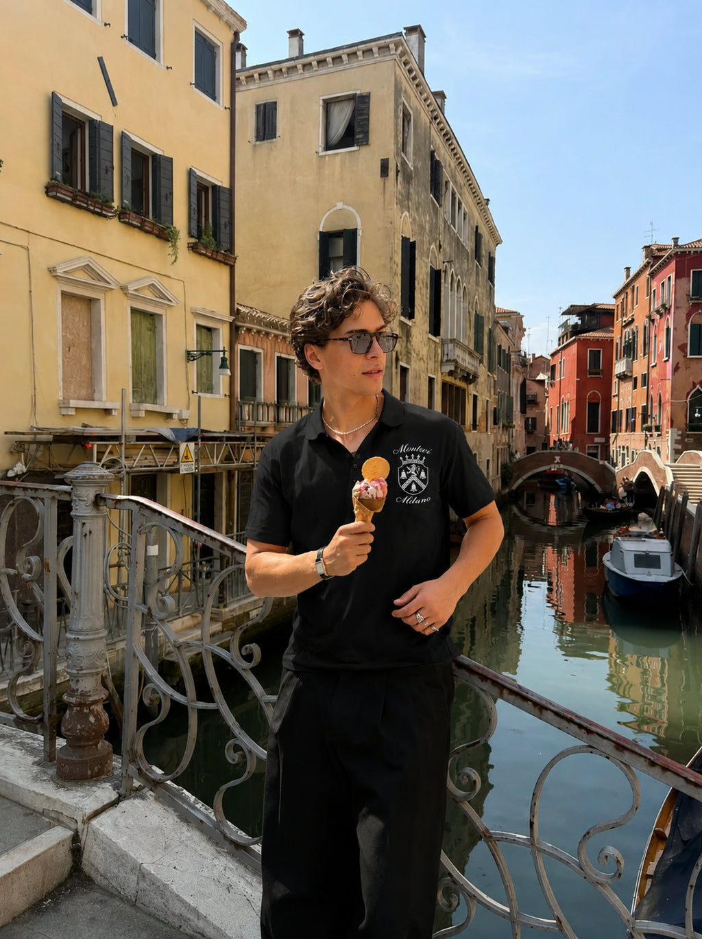 Milano Crest Polo – Black